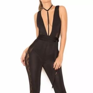 House of CB Black Lace Jumpsuit